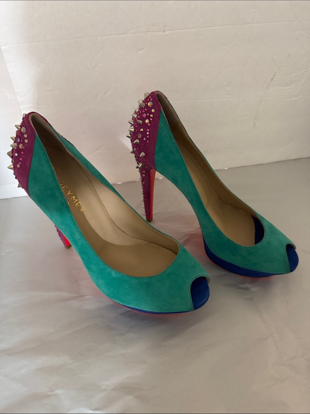 High heels Studded Peep-Toe High Heels size 10 Italy sandals pumps